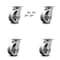 Service Caster 5 Inch Kingpinless V Groove Semi Steel Wheel Swivel Caster Set with Swivel Lock SCC-KP30S520-VGR-BSL-4 - alternate 1